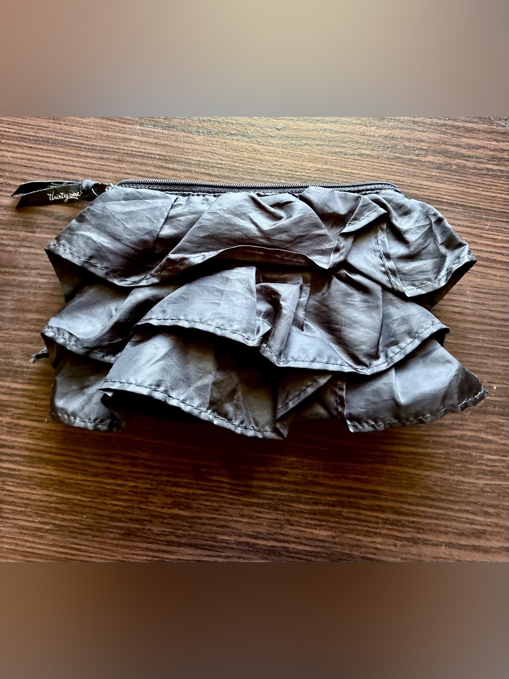 thirty-one Black Ruffled Wristlet